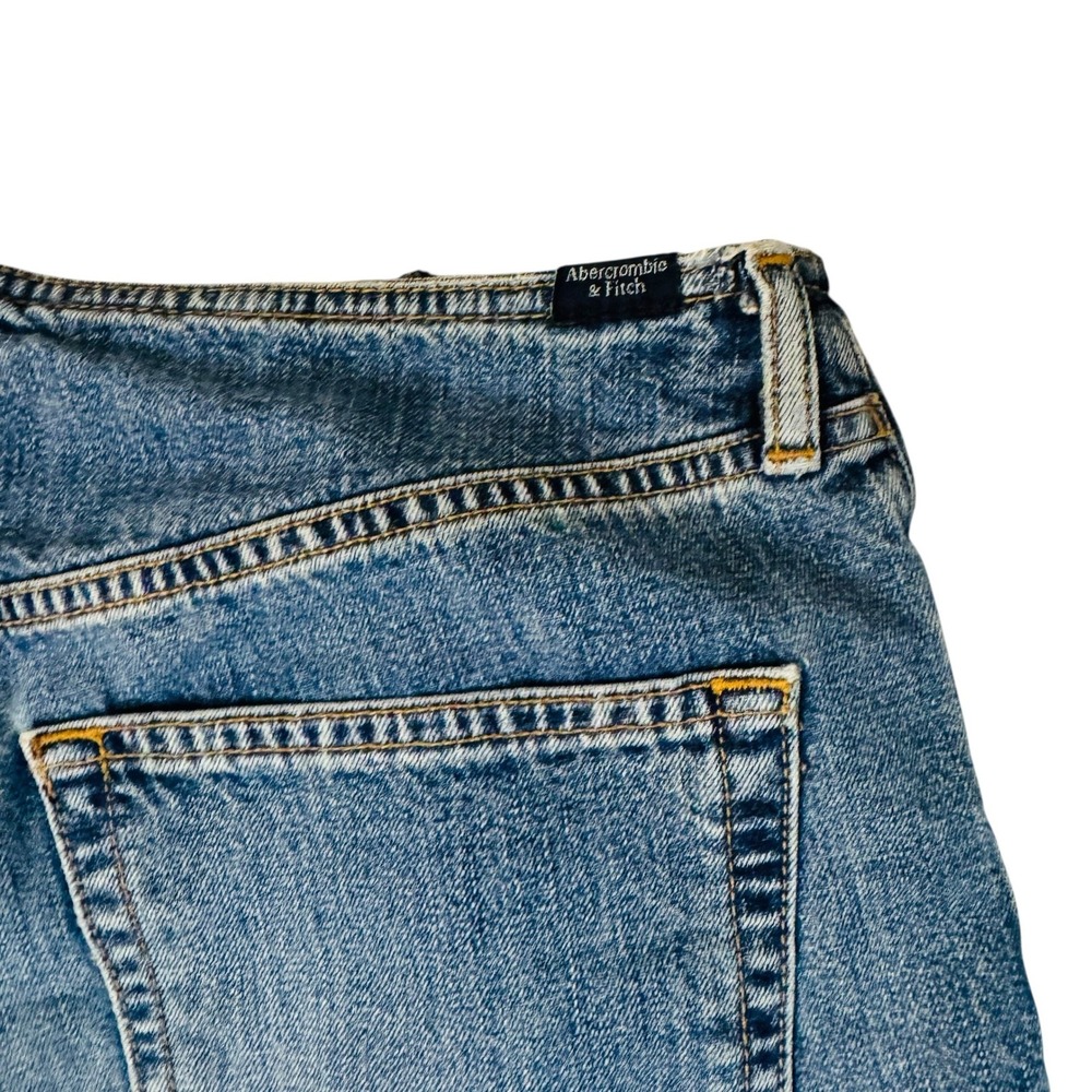 Abercrombie & Fitch Vintage 90's Straight Denim Jeans size 28 Cropped Raw Hem - Picture 9 of 9